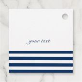 Name des Schiffes, Ankernacht blau gestreift Geschenkanhänger (Rückseite)