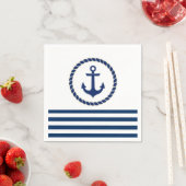 Name des Schiffes, Ankernacht blau gestreift Serviette (Beispiel)