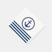 Name des Schiffes, Ankernacht blau gestreift Serviette (Ecke)