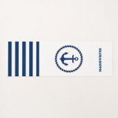 Name des Schiffes, Ankernacht blau gestreift Yogamatte (Rückseite (Horizontal))
