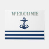Name des Schiffes, Ankernacht Blaue Streifen Fußmatte (Vorderseite)