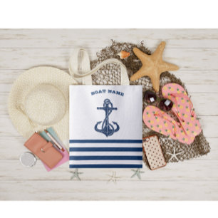 Name des Schiffes, Ankernacht Blaue Streifen Tasche