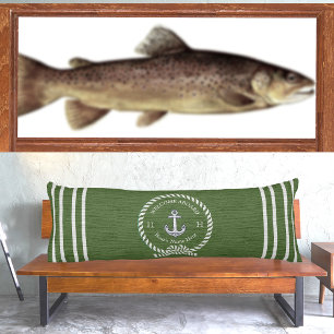 Name des Schiffes Ankerseil Aquamarin Blue Willkom Seitenschläferkissen