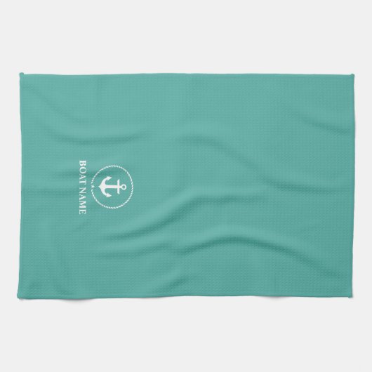 Name des Schiffes Ankerseil Geschirrtuch (Horizontal)