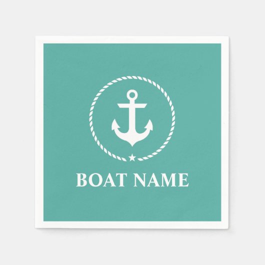 Name des Schiffes Ankerseil Serviette (Vorderseite)