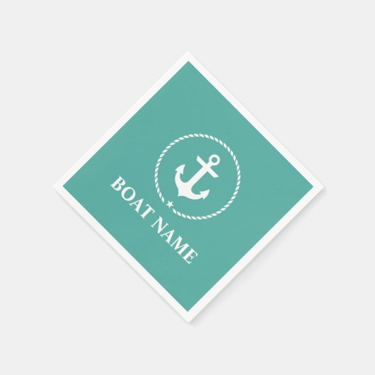 Name des Schiffes Ankerseil Serviette (Ecke)