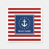 Name des Schiffes Ankerstars Streifen RWB Serviette (Vorderseite)