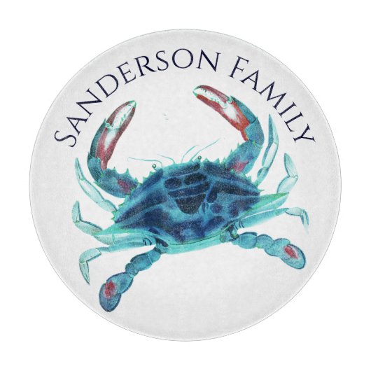 Name des Schiffes Aquamarine Krabbe Schneidebrett (Vorderseite)