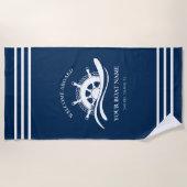 Name des Schiffes auf dem Schiff Willkommen in der Strandtuch (Vorderseite)