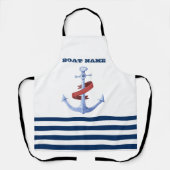 Name des Schiffes, Blaue Ankernacht, blau gestreif Schürze (Vorderseite)