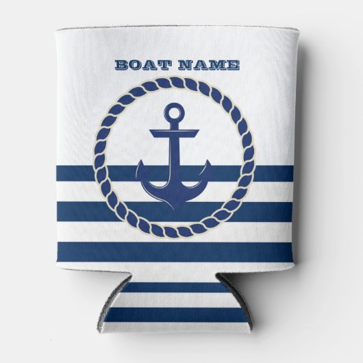 Name des Schiffes, Blaue Streifen der Ankernacht Dosenkühler (Vorderseite)