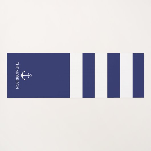 Name des Schiffes: blaue, weiße Streifen Yogamatte (Rückseite (Horizontal))