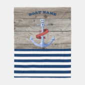 Name des Schiffes, Blaugestreiftes Holz der Ankern Fleecedecke (Vorderseite)