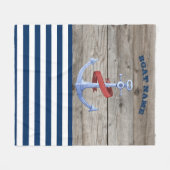 Name des Schiffes, Blaugestreiftes Holz der Ankern Fleecedecke (Vorderseite (Horizontal))