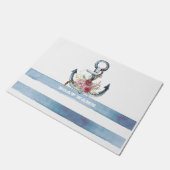 Name des Schiffes, Blume des Ankerbetts Streifen Fußmatte (Schrägansicht)