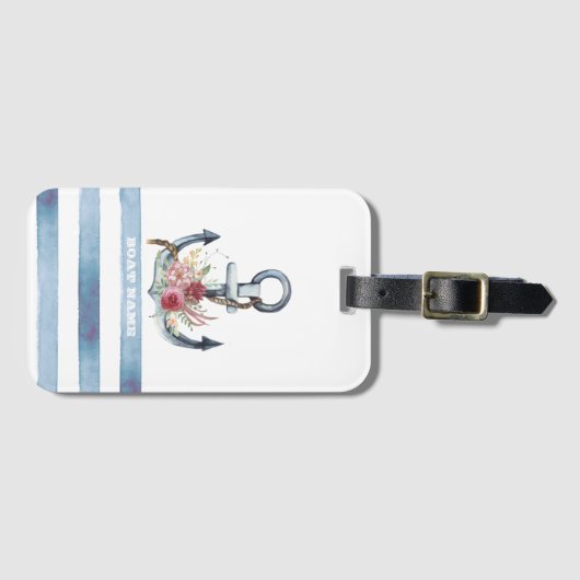Name des Schiffes, Blume des Ankerbetts Streifen Gepäckanhänger (Vorderseite (Horizontal))
