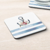 Name des Schiffes, Blume des Ankerbetts Streifen Getränkeuntersetzer (Linke Seite)