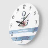 Name des Schiffes, Blume des Ankerbetts Streifen Große Wanduhr (Winkel)