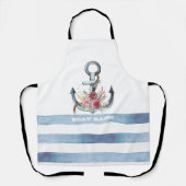 Name des Schiffes, Blume des Ankerbetts Streifen Schürze (Vorderseite)