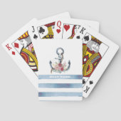 Name des Schiffes, Blume des Ankerbetts Streifen Spielkarten (Rückseite)