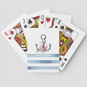 Name des Schiffes, Blume des Ankerbetts Streifen Spielkarten