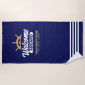 Name des Schiffes "Custom Navy Blue & Gold" - Will Strandtuch (Vorderseite)