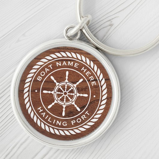 Name des Schiffes, der das nautische Schiffsradhol Schlüsselanhänger