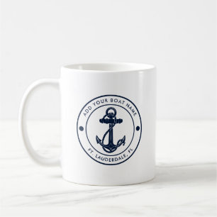 Name des Schiffes der Nautischen Marine Blue Ancho Kaffeetasse