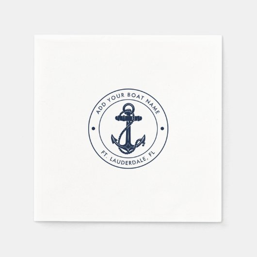 Name des Schiffes der Nautischen Marine Blue Ancho Serviette (Vorderseite)