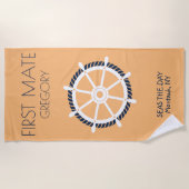 Name des Schiffes des Schiffes "First Mate Nautic" Strandtuch (Vorderseite)