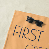 Name des Schiffes des Schiffes "First Mate Nautic" Strandtuch (Beispiel)