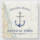 ⚓ Name des Schiffes Florida + Begrüßung Steinuntersetzer (Vorderseite)