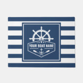 Name des Schiffes mit dem Schiff-Ankerrad Fußmatte (Vorderseite)