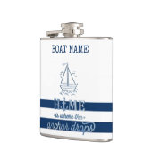 Name des Schiffes,Name des Anchor Sea Marine blau  Flachmann (Links)