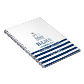 Name des Schiffes,Name des Anchor Sea Marine blau  Notizblock (Rechte Seite)