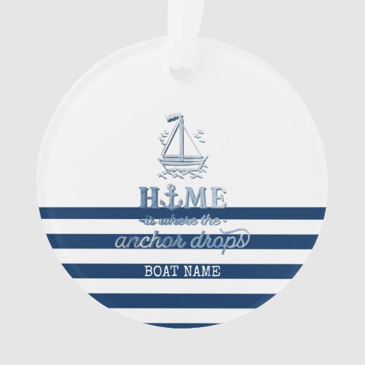 Name des Schiffes,Name des Anchor Sea Marine blau  Ornament (Vorderseite)