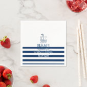 Name des Schiffes,Name des Anchor Sea Marine blau  Serviette (Beispiel)