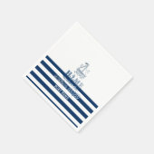 Name des Schiffes,Name des Anchor Sea Marine blau  Serviette (Ecke)