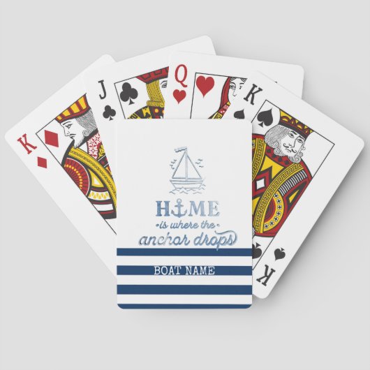 Name des Schiffes,Name des Anchor Sea Marine blau  Spielkarten (Rückseite)