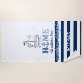 Name des Schiffes,Name des Anchor Sea Marine blau Strandtuch (Vorderseite)