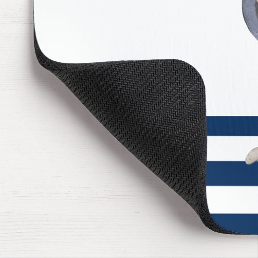 Name des Schiffes, Name des Anchors Delphin Navy B Mousepad (Ecke)