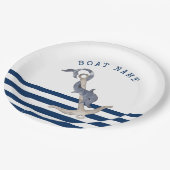 Name des Schiffes, Name des Anchors Delphin Navy B Pappteller (Schrägansicht)