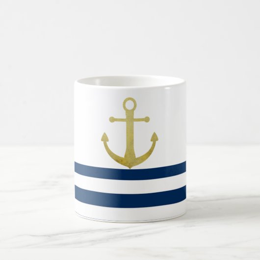 Name des Schiffes, Name des Gold Anchors Blaue Str Kaffeetasse (Mittel)