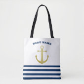 Name des Schiffes, Name des Gold Anchors Blaue Str Tasche (Vorderseite)