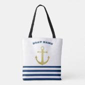 Name des Schiffes, Name des Gold Anchors Blaue Str Tasche (Rückseite)