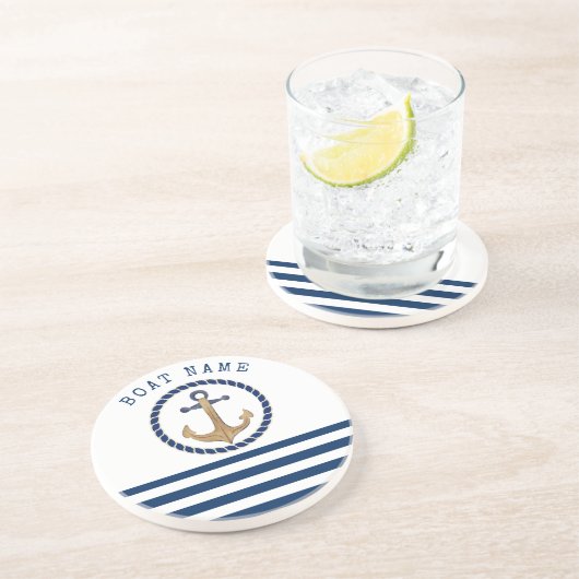 Name des Schiffes, Name des Schiffes, Ankerschiffs Getränkeuntersetzer (Seite)