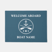 Name des Schiffes Name Nautical Anchor & Oars Will Fußmatte (Vorderseite)