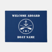 Name des Schiffes Name Nautical Anchor & Oars Will Fußmatte (Vorderseite)