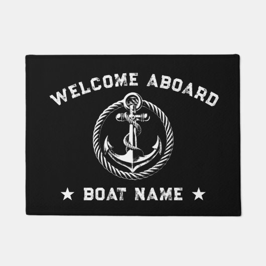 Name des Schiffes: Nautic Anchor Black Fußmatte (Vorderseite)