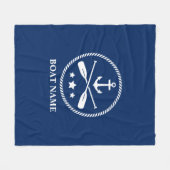 Name des Schiffes Nautic Anchor & Crossed Oars Nav Fleecedecke (Vorderseite (Horizontal))